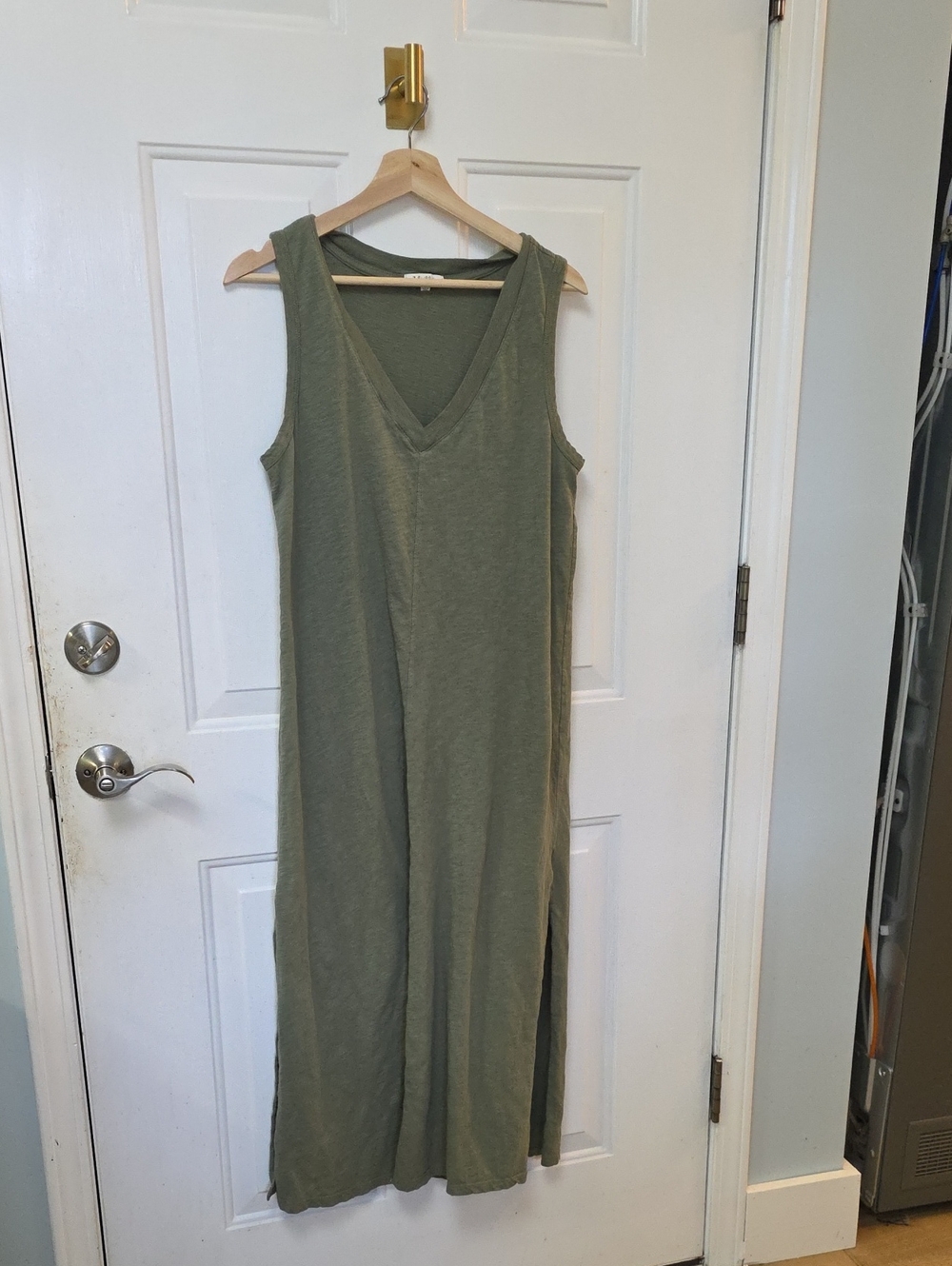 Z Supply Olive Green Sleeveless V-Neck Maxi Dress